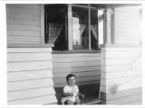Rolly on neighbours' verandah Rolly on neighbours' verandah