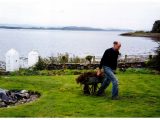 Stuart collecting seaweed Oct 1994