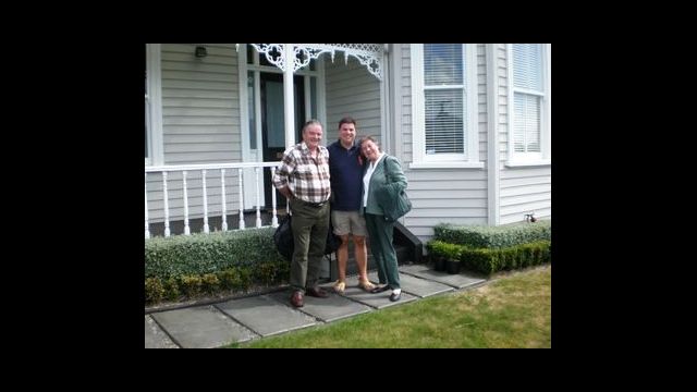 John, Iain and Dorothy Livingstone in Auckland
