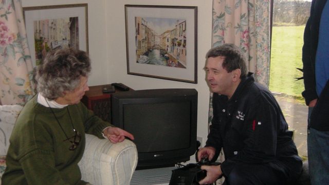 Cristall Lutyens getting advice about home safety