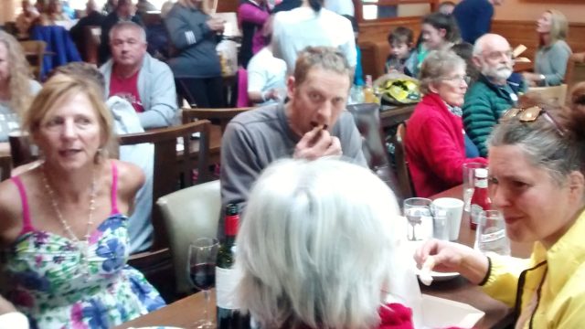 The charity cyclist and walkers in Oban