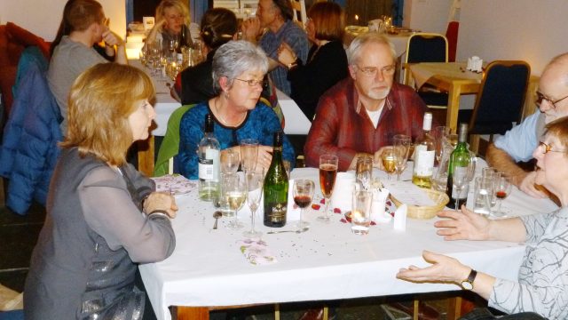Marlene and Iain in the café