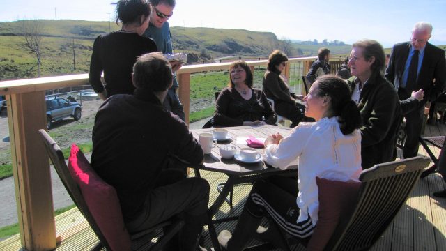 Café opening guests