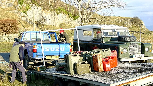 Dealing with the petrol cans February 2005