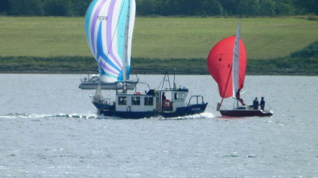 The MV Lismore negotiating the Round Lismore Yacht Race