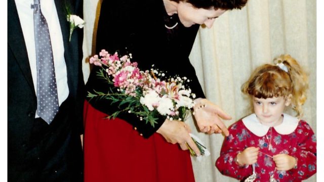 Sarah gave me a horseshoe reluctantly she had been expecting a white dress