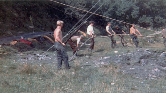 Pulling the line ashore