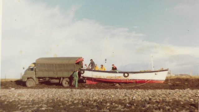 The Highlander broke mooring 1981 being towed by Gunns The Highlander broke mooring 1981 being towed by Gunns