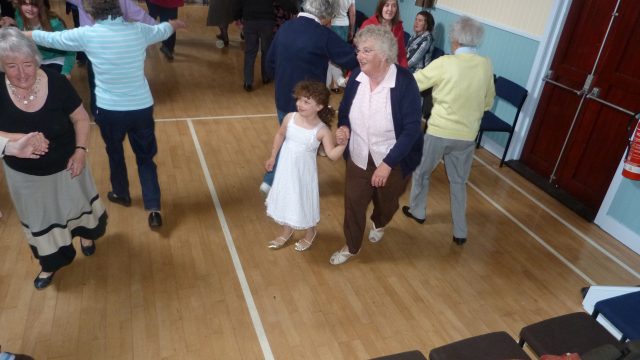 Anne Livingstone teaching country dancing Anne Livingstone teaching country dancing