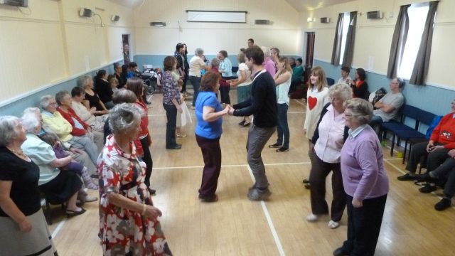 Anne Livingstone teaching country dancing Anne Livingstone teaching country dancing