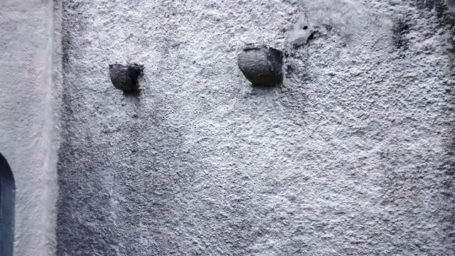 original church: Roof support on outer west wall original church: Roof support on outer west wall