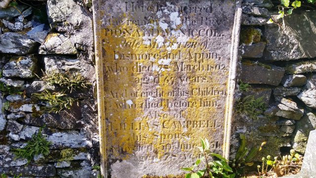 Rev Donald MacNicol headstone March 1802 Rev Donald MacNicol headstone March 1802